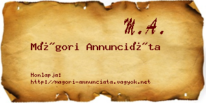 Mágori Annunciáta névjegykártya
